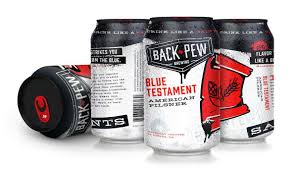 Back Pew Blue Testament 6 Pack Cans